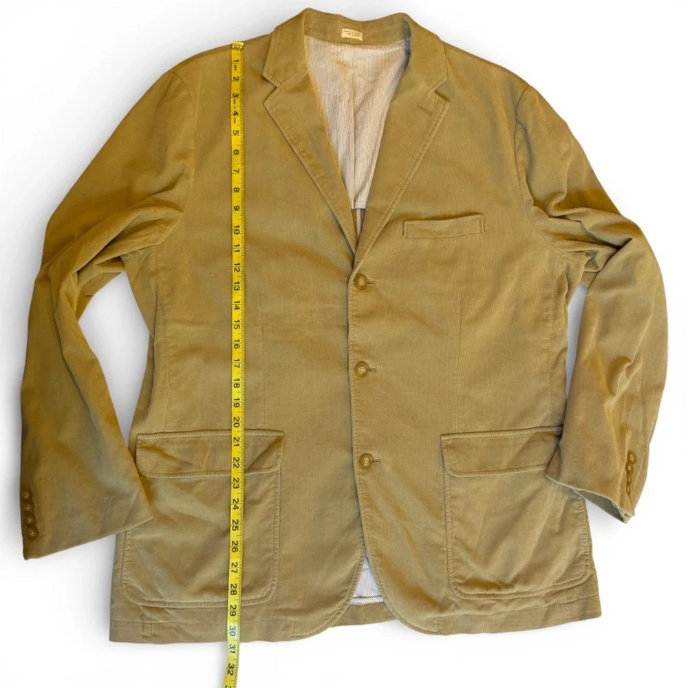 J. Crew Mens Vintage-Inspired Corduroy Blazer Tan Khaki Classic‎ Jacket Size XL